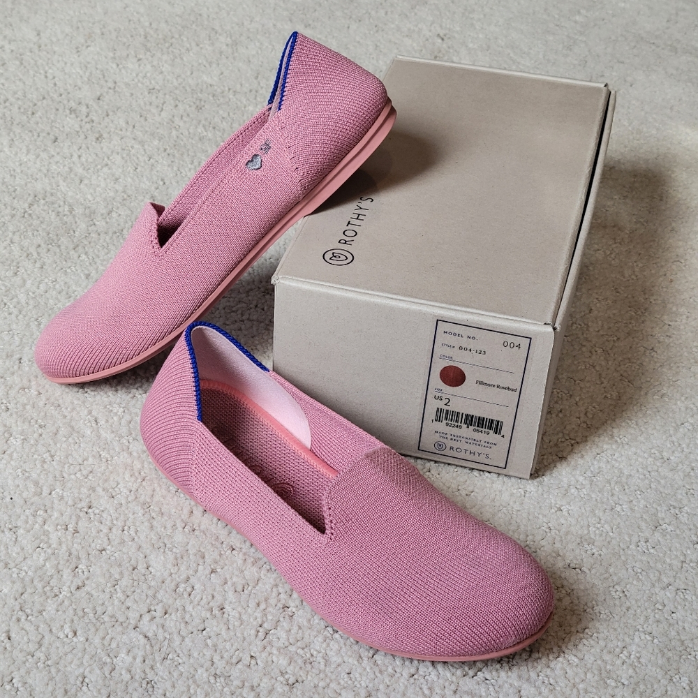 Rothy's San Francisco Exclusive Fillmore Rosebud Loafers kids size 2
